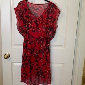 Deep pink floral dress